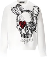 DSQUARED2 Skull Print White Crewneck Pullover Sweatshirt Men. S71GU0628S25516-100 DSQUARED2 Skull Print White Crewneck Pullover Sweatshirt Men. S71GU0628S25516-100