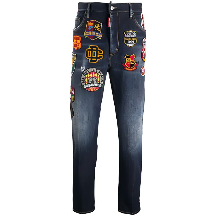 DSQUARED2 Slim Fit Patch Design  Blue Jeans S74LB0800S30664-470