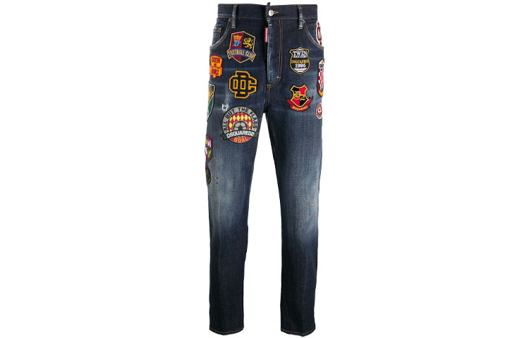 DSQUARED2 Slim Fit Patch Design  Blue Jeans S74LB0800S30664-470 圖 2
