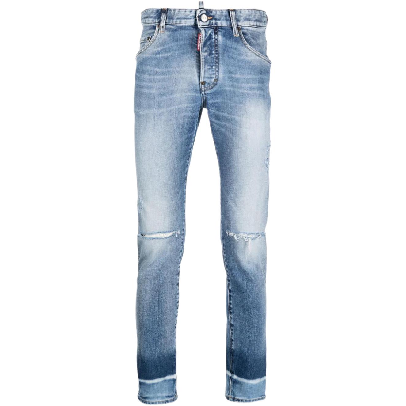 DSQUARED2 Slim Fit Washed Denim Jeans Blue - S71LB1186S30827-470