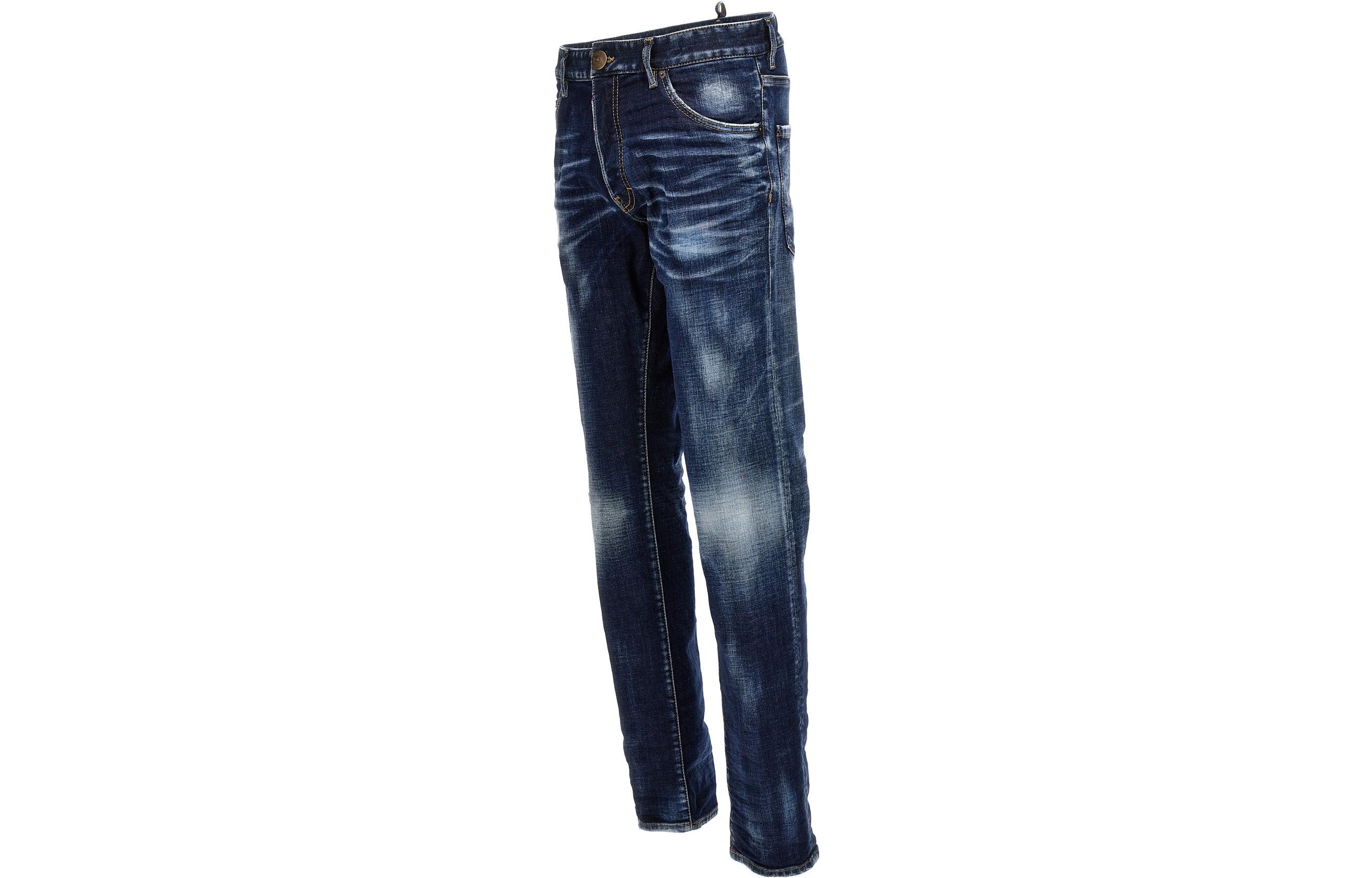 DSQUARED2 Slim Fit Washed Zipper Jeans Men Blue S74LB1336S30664-470 圖 4
