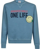Dsquared2 Smiley Logo Printed Crewneck Sweatshirt Men’s Navy Blue S78GU0056S25535-512 Dsquared2 Smiley Logo Printed Crewneck Sweatshirt Men’s Navy Blue S78GU0056S25535-512