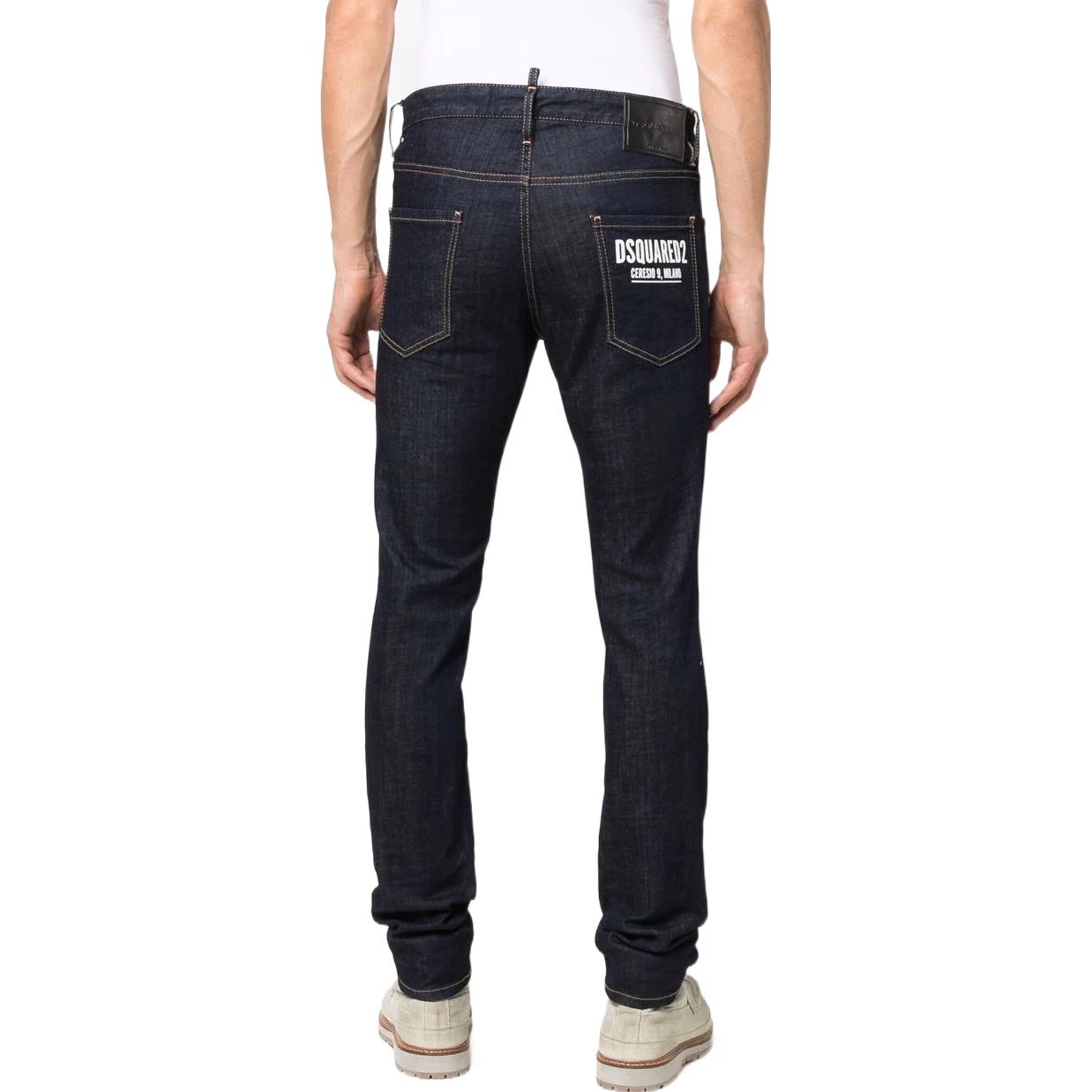 Shop DSQUARED2 实色蓝色纽扣牛仔裤 牛仔蓝 S74LB1134S30664-470