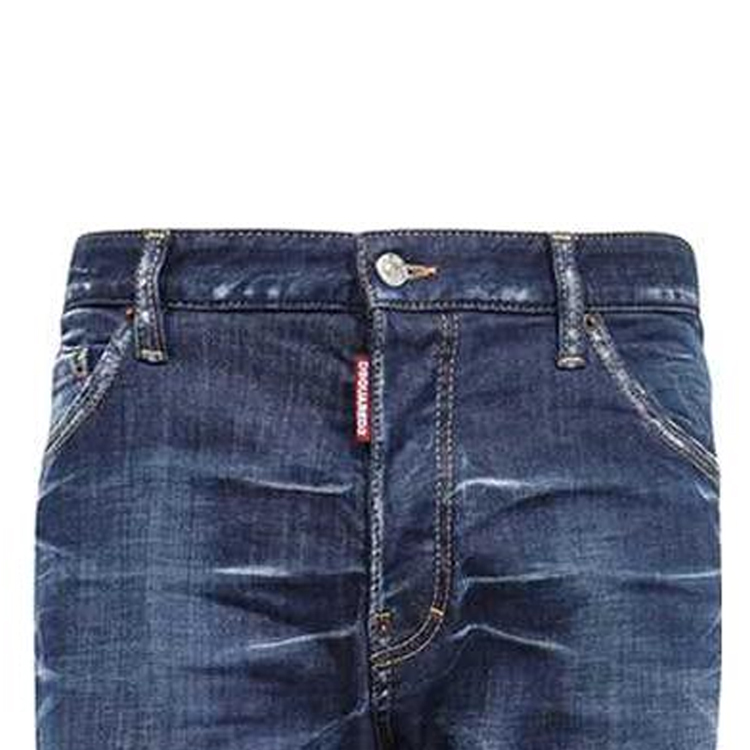 DSQUARED2 Solid Button Slim Straight Jeans for Men S74LB1315S30342-470 圖 4