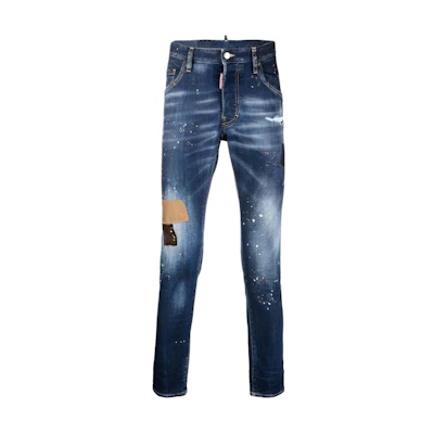DSQUARED2 Solid Color Distressed Straight Jeans Men S74LB1158S30664-470