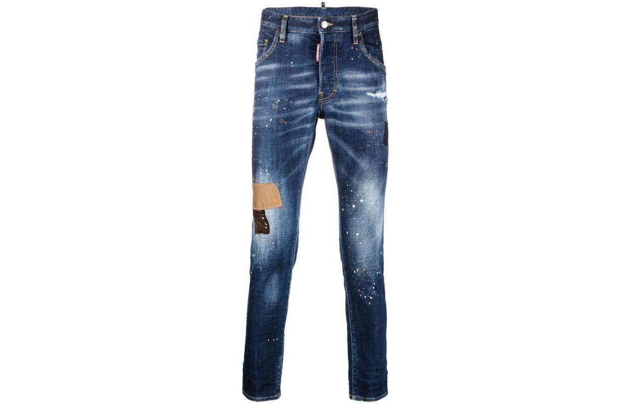 DSQUARED2 Solid Color Distressed Straight Jeans Men S74LB1158S30664-470 圖 2
