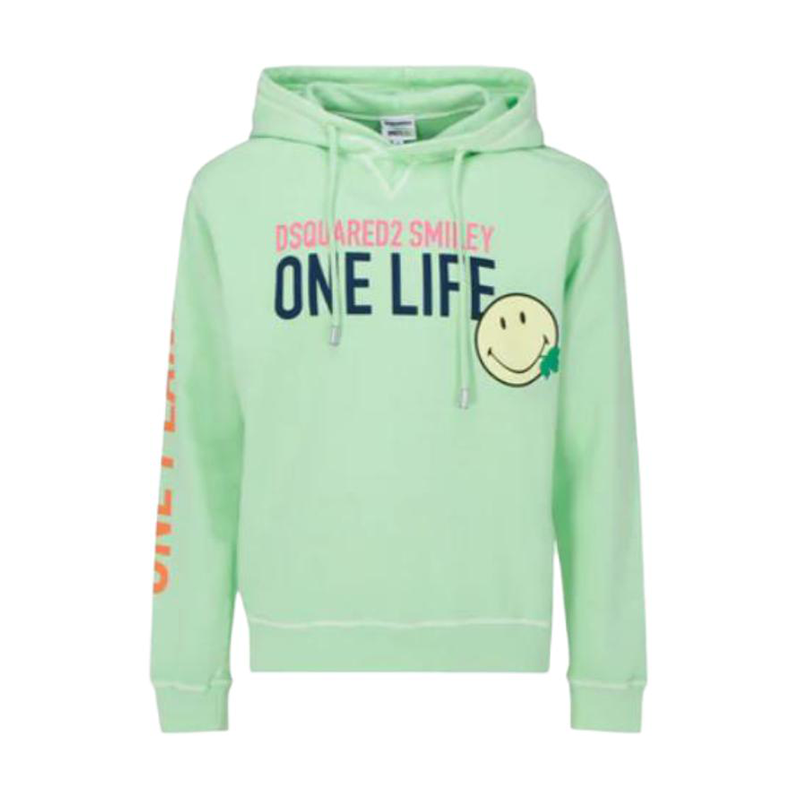 Dsquared2 Solid Color Logo Print Long Sleeve Sweatshirt Green (). S78GU0057S25535-634