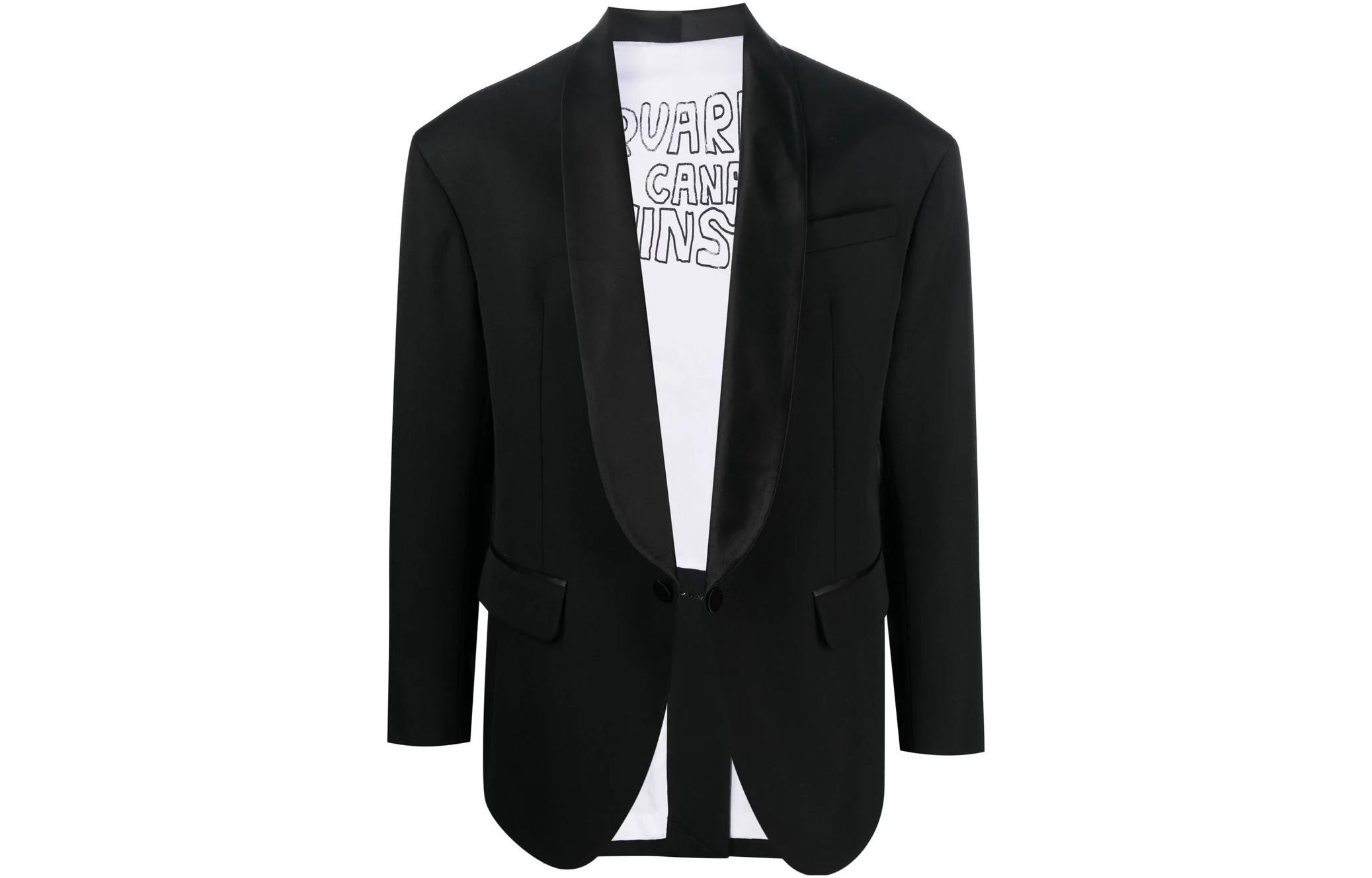 Dsquared2 Solid Color Long Sleeve Jacket Black S74BN1218S76498BLA
