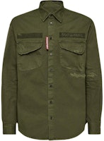 DSQUARED2 Solid Color Loose Fit Button-Up Long Sleeve Shirt Green Mens. S74DM0875S78205-695 DSQUARED2 Solid Color Loose Fit Button-Up Long Sleeve Shirt Green Mens. S74DM0875S78205-695