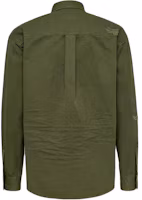 Lookbook DSQUARED2 Solid Color Loose Fit Button-Up Long Sleeve Shirt Green Mens. S74DM0875S78205-695