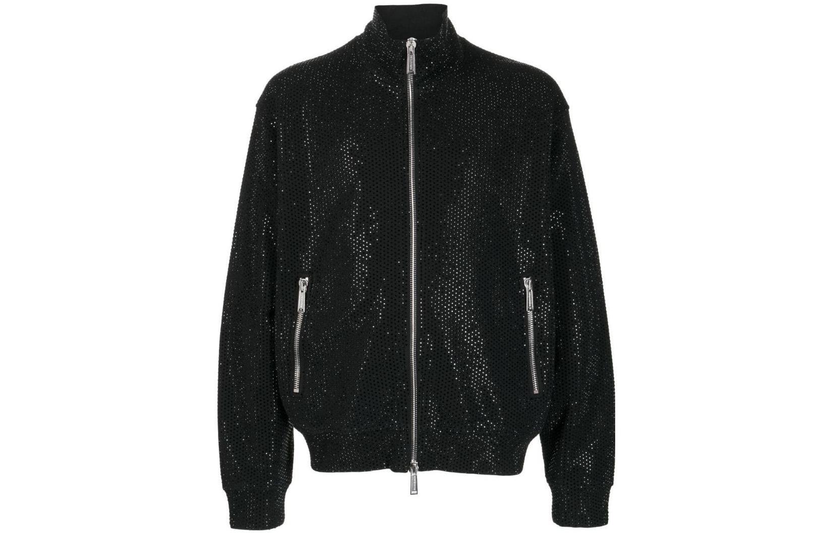 Dsquared2 Solid Color Zip-Up Jacket Black S78HG0026S25516-900