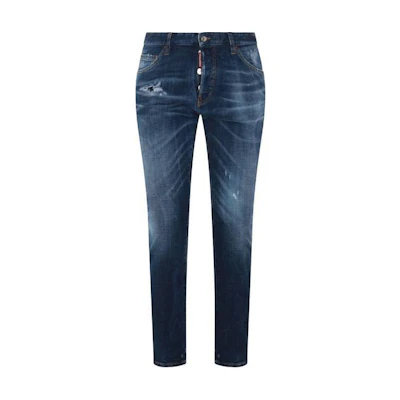 DSQUARED2 Solid Mid-Rise Straight Jeans Blue S71LB1356S30872-470