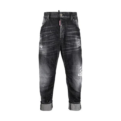 DSQUARED2 Solid Patch Zipper Pocket Jeans Men’s Black S74LB1092S30357-900