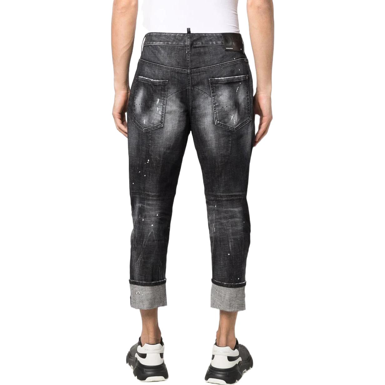 DSQUARED2 Solid Patch Zipper Pocket Jeans Men’s Black S74LB1092S30357-900 圖 4