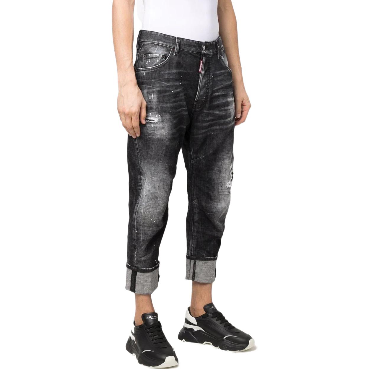 DSQUARED2 Solid Patch Zipper Pocket Jeans Men’s Black S74LB1092S30357-900 圖 5