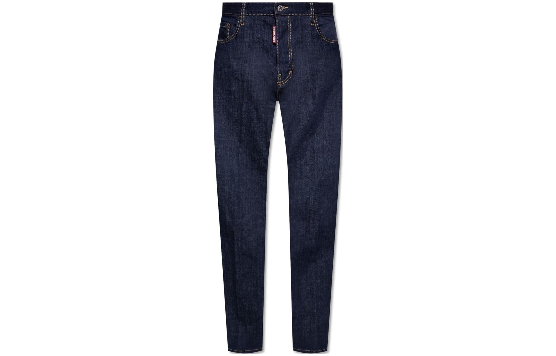 DSQUARED2 Solid Slim Fit Straight Zipper Jeans Men’s Deep Blue. S74LB1421S30664-470 圖 2