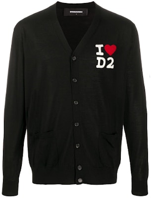 DSQUARED2 Baju Sejuk Wool Leher-V Logo Sulam Hitam. S74HA1100S17399-900 Buy DSQUARED2 Baju Sejuk Wool Leher-V Logo Sulam Hitam. S74HA1100S17399-900