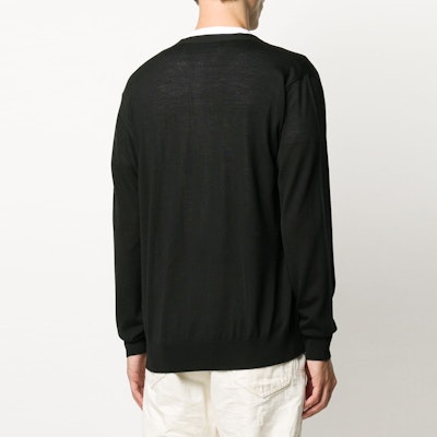 DSQUARED2 Baju Sejuk Wool Leher-V Logo Sulam Hitam. S74HA1100S17399-900 Purchase DSQUARED2 Baju Sejuk Wool Leher-V Logo Sulam Hitam. S74HA1100S17399-900