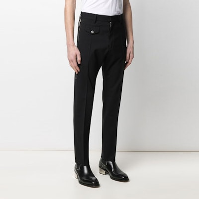 DSQUARED2 Seluar Kasual Lelaki Hitam Wool-Blend Solid S71KB0354S40320-900 Lookbook DSQUARED2 Seluar Kasual Lelaki Hitam Wool-Blend Solid S71KB0354S40320-900