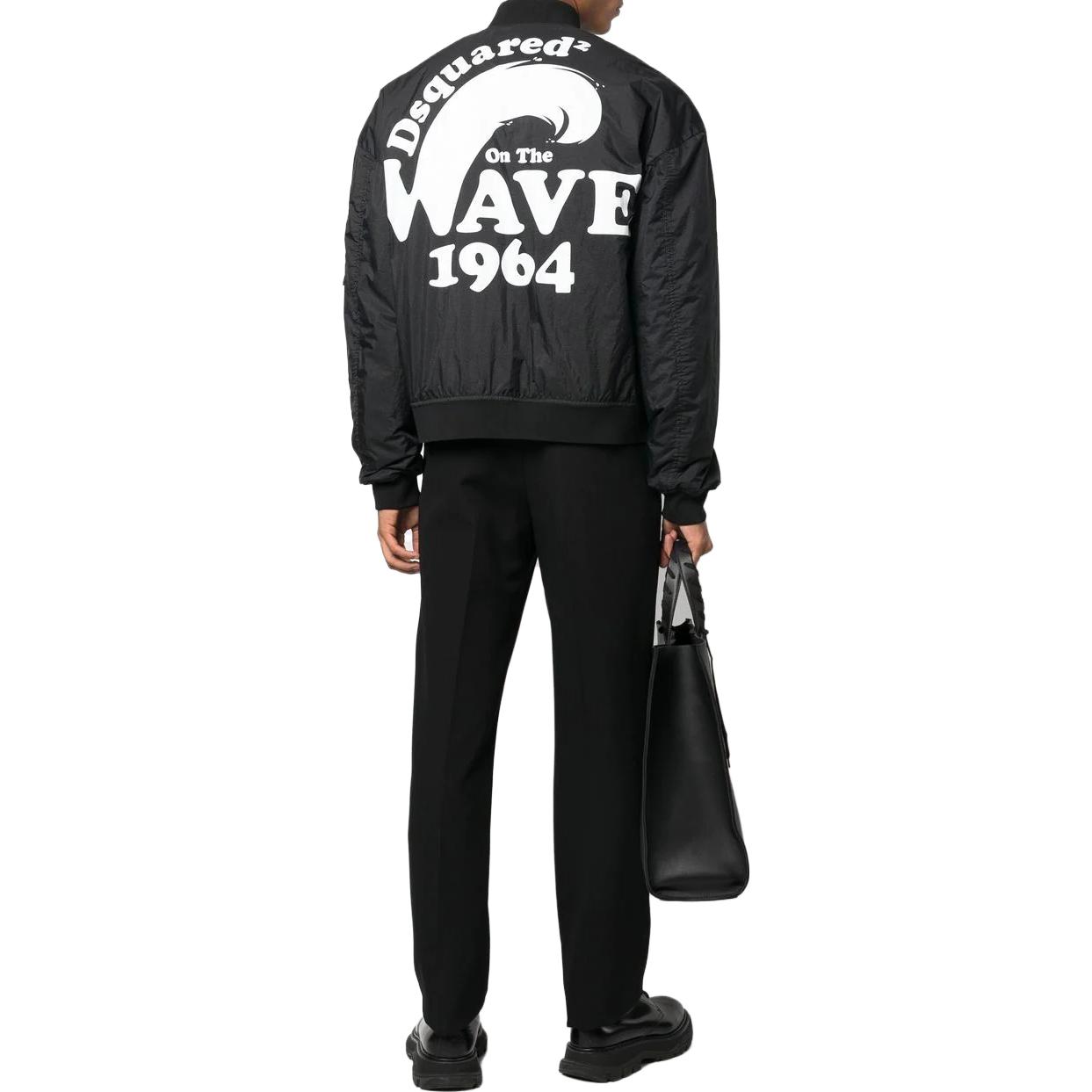 Dsquared2 Solid Zip-Up Printed Long Sleeve Jacket Men’s Black S74AM1344S60583-900 圖 5