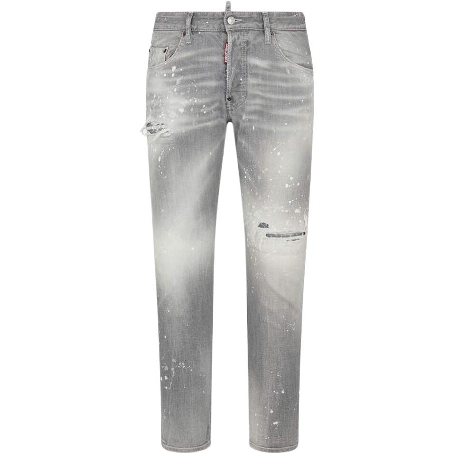 DSQUARED2 Spotted Wash Skater Jeans Gray Tapered Casual Pants for Men. S74LB1477S30260-852