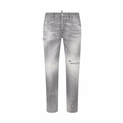 DSQUARED2 Spotted Wash Skater Jeans Gray Tapered Casual Pants for Men. S74LB1477S30260-852