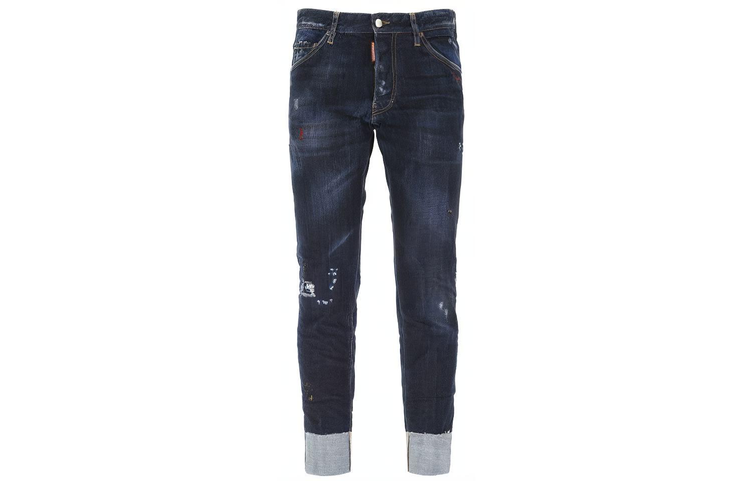 DSQUARED2 SS21  Distressed Jeans Deep Blue Casual Denim Pants. S74LB0934S30309-470
