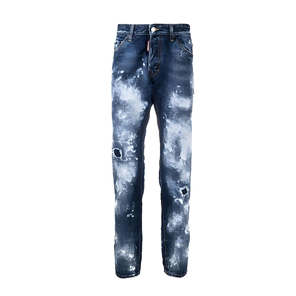 DSQUARED2 SS21 Acid Wash Straight Jeans Men’s Blue S71LB0913S30309-470