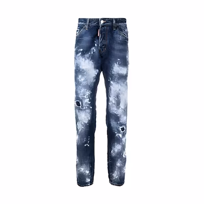 DSQUARED2 SS21 Acid Wash Straight Jeans Men’s Blue S71LB0913S30309-470