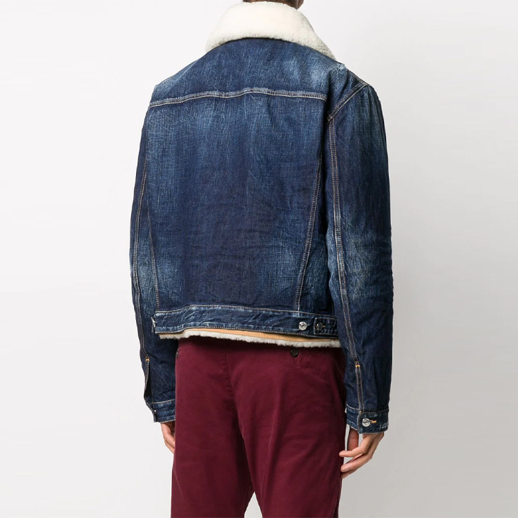 Purchase Chaqueta Vaquera DSQUARED2 SS21 Manga Larga Azul Denim Desgastado. S74AM1048S30309-470