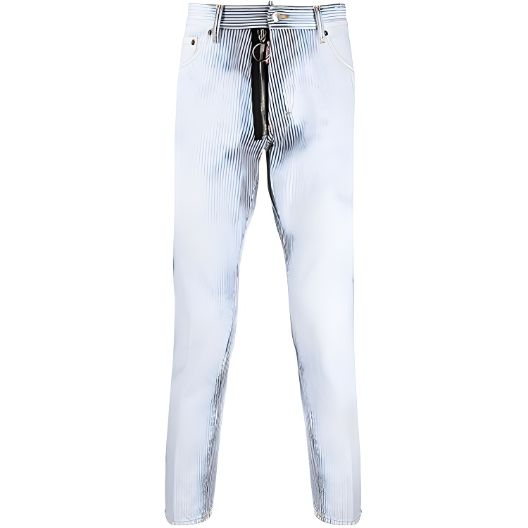 DSQUARED2 SS21 Gradient Logo Stripe Print Blue Denim Jeans for Men. S71LB0865S538600-01F