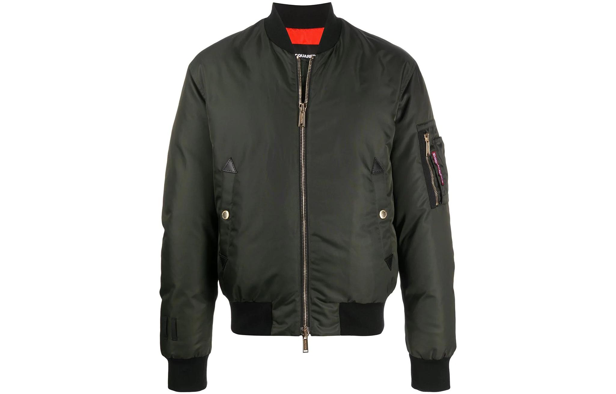Dsquared2 SS21 Green Casual Loose-Fit Long Sleeve Jacket with Zipper Pocket S79AM0010S53151-727
