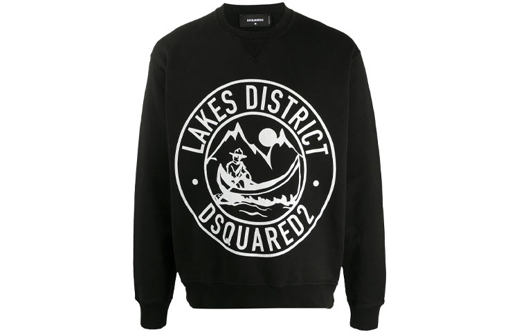 Order DSQUARED2 男士黑色長袖LOGO圓領衛衣 SS21款式。 S71GU0417S25030-900