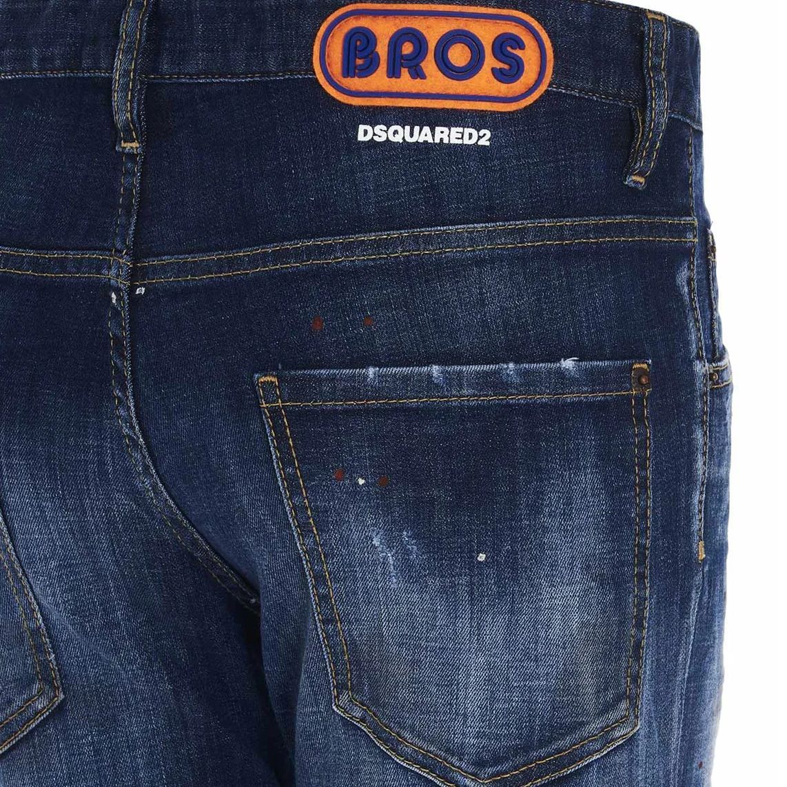 Cheap DSQUARED2 SS21 弹力修身牛仔裤 男士蓝色牛仔裤. S74LB0872S30342-470