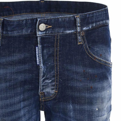 DSQUARED2 SS21 弹力修身牛仔裤 男士蓝色牛仔裤. S74LB0872S30342-470 1