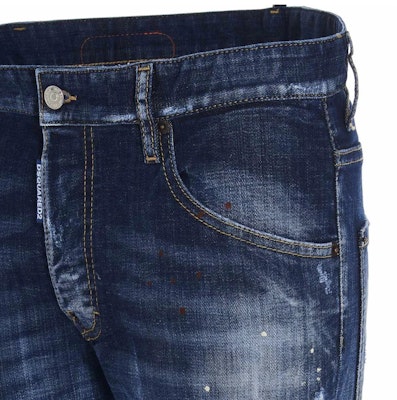 DSQUARED2 SS21 弹力修身牛仔裤 男士蓝色牛仔裤. S74LB0872S30342-470 2