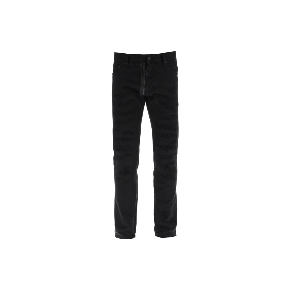 DSQUARED2 SS22  Black Jeans with Slogan Graphic Print. S79LA0038STN833-900