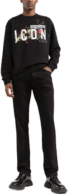 DSQUARED2 SS22 黑色字母涂鸦印花宽松长袖卫衣 S79GU0073S25516-900 Lookbook DSQUARED2 SS22 黑色字母涂鸦印花宽松长袖卫衣 S79GU0073S25516-900