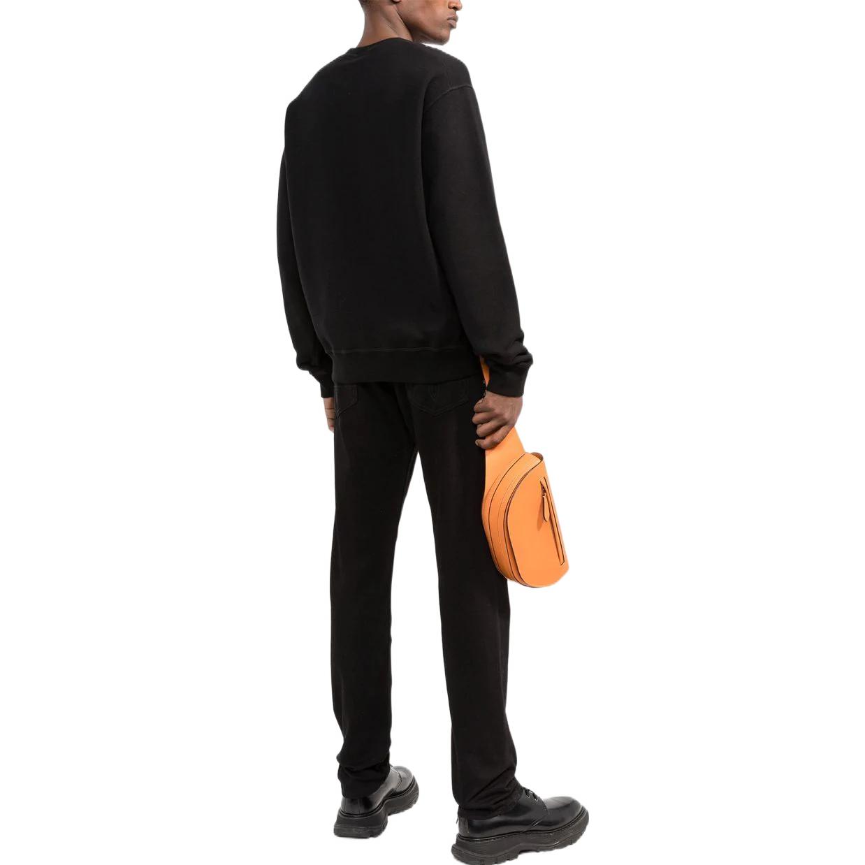 Shop DSQUARED2 SS22 黑色字母涂鸦印花宽松长袖卫衣 S79GU0073S25516-900