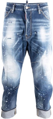 DSQUARED2 春夏系列 蓝色水洗破洞牛仔裤 带徽标贴布和拉链细节 S74LB1094S30789-470 Order DSQUARED2 春夏系列 蓝色水洗破洞牛仔裤 带徽标贴布和拉链细节 S74LB1094S30789-470