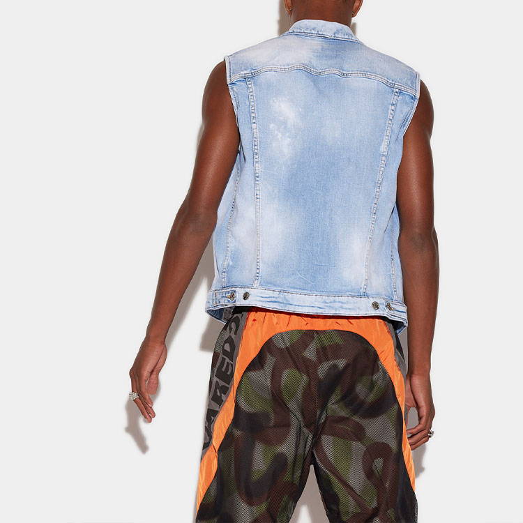 DSQUARED2 SS22  Blue Sleeveless Vest with Chest Pocket. S74FB0285S30663-470 圖 4