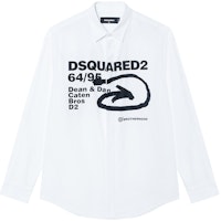 DSQUARED2 SS22 Logo Print Long Sleeve Shirt S74DM0584S36275-100 DSQUARED2 SS22 Logo Print Long Sleeve Shirt S74DM0584S36275-100