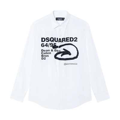 DSQUARED2 SS22 Logo Print Long Sleeve Shirt S74DM0584S36275-100