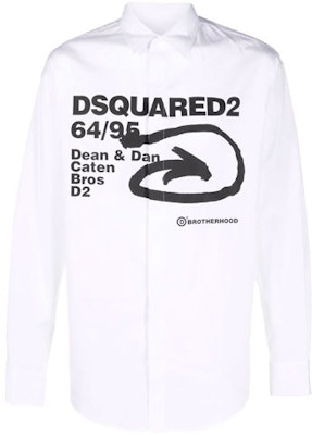 DSQUARED2 SS22 ロゴプリント 長袖シャツ S74DM0584S36275-100 Order DSQUARED2 SS22 ロゴプリント 長袖シャツ S74DM0584S36275-100