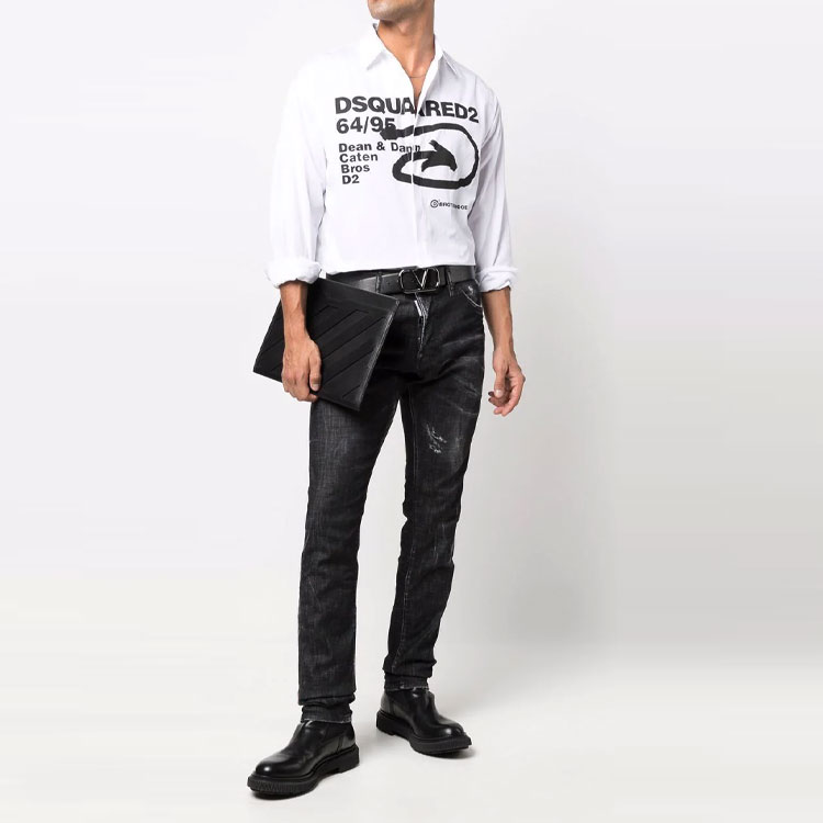 Lookbook DSQUARED2 SS22 ロゴプリント 長袖シャツ S74DM0584S36275-100