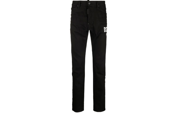 DSQUARED2 SS22  Solid Black Mid-Rise Straight-Leg Jeans S74LB1087S30564-900 圖 2