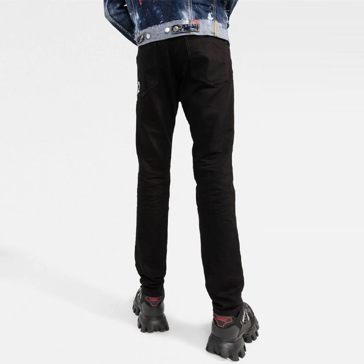 DSQUARED2 SS22  Solid Black Mid-Rise Straight-Leg Jeans S74LB1087S30564-900 圖 5