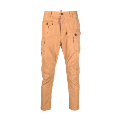 DSQUARED2 SS22 Solid Straight-Leg Zipper Cargo Pants. S74KB0633S41794-164