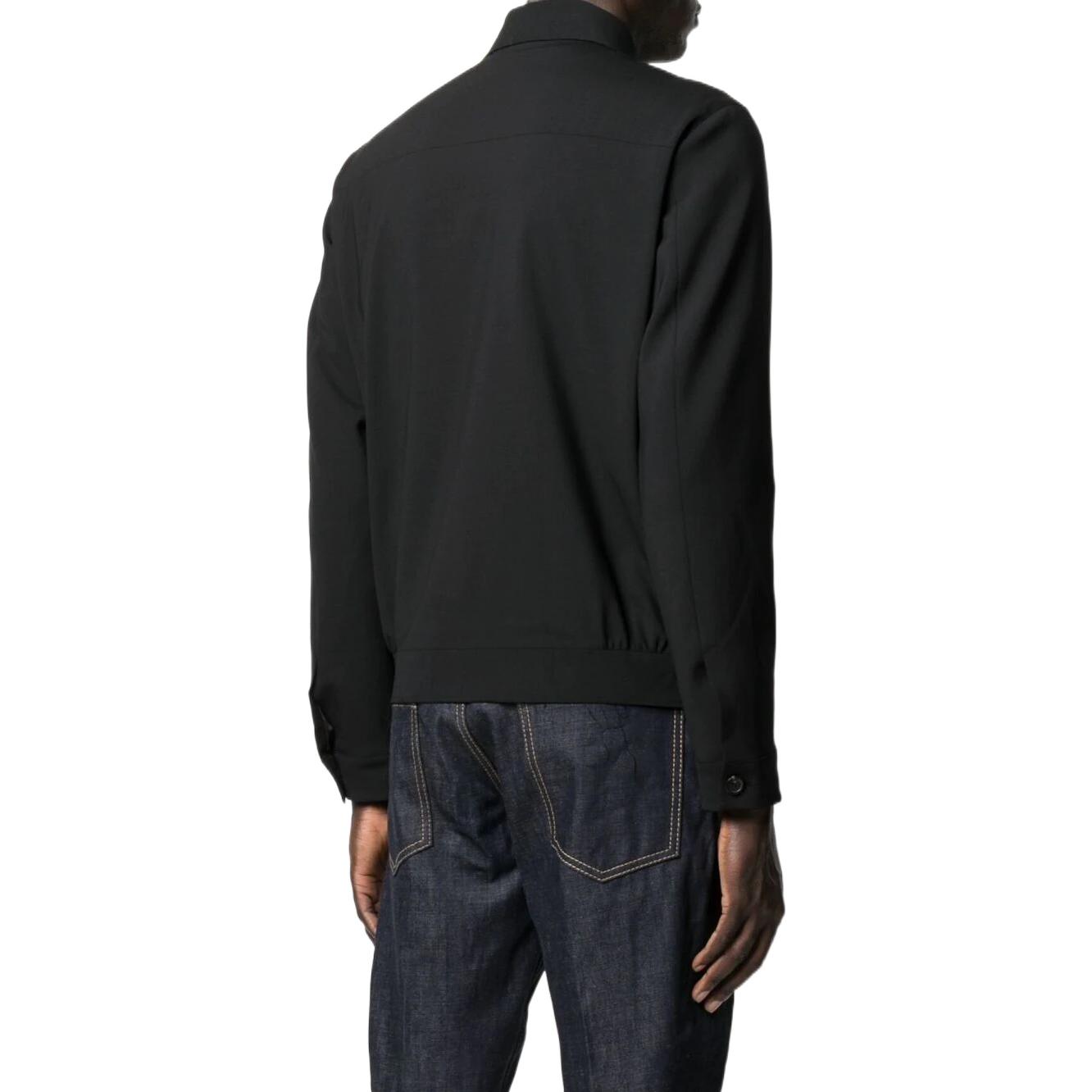 Shop DSQUARED2 SS22 Jaket Lelaki Hitam Berzip Berkerah Bertatah. S71AN0264S40320900