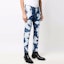 Shop DSQUARED2 SS22 Pantalones Vaqueros Azul Efecto Deslavado y Salpicaduras de Pintura S74LB1069S30342-470